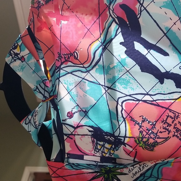 Colorful Abstract Print Dress - Picture 2 of 3